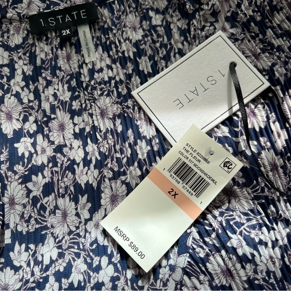 •new• 1. STATE Floral Pleated Blouse - Picture 5 of 5